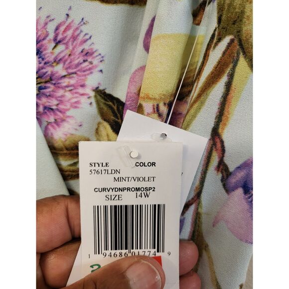 NWT DN Design Fit & Flare Floral  Sleeveless Wedding Guest Dress Size 14W - Picture 5 of 5